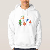 Decoratieve kerstversieringen hoodie (Voorkant)