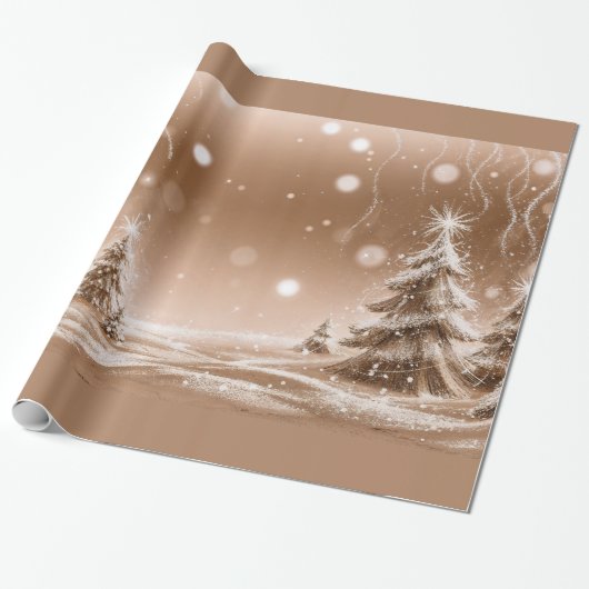 Decoratieve kerstversieringen met sneeuw cadeaupapier (Uitgerold)