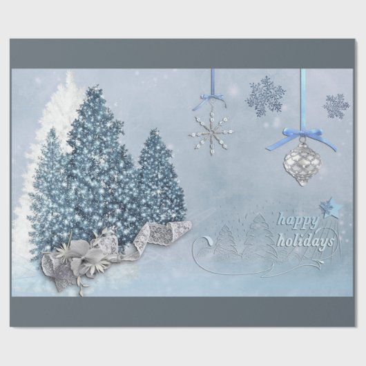 Decoratieve kerstversieringen met sneeuw cadeaupapier (Vlak)