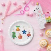 Decoratieve kerstversieringen papieren bordje (Feest)