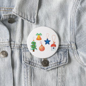 Decoratieve kerstversieringen ronde button 7,6 cm