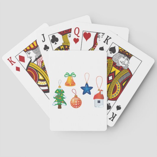Decoratieve kerstversieringen speelkaarten (Achterkant)