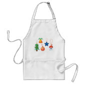 Decoratieve kerstversieringen standaard schort (Voorkant)