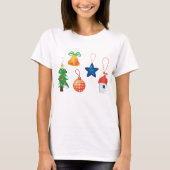 Decoratieve kerstversieringen t-shirt (Voorkant)