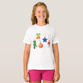 Decoratieve kerstversieringen t-shirt (Voorkant volledig)