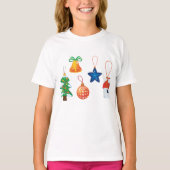 Decoratieve kerstversieringen t-shirt (Voorkant)