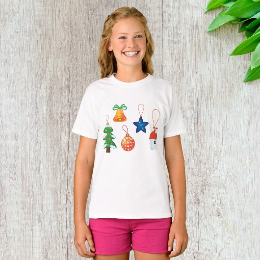 Decoratieve kerstversieringen t-shirt