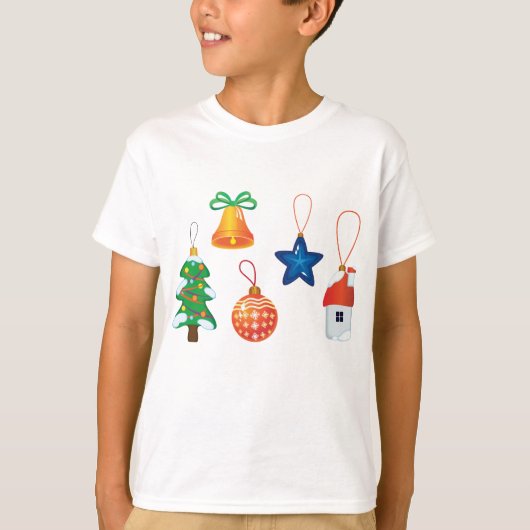 Decoratieve kerstversieringen t-shirt (Voorkant)