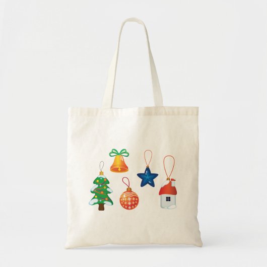Decoratieve kerstversieringen tote bag