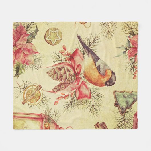 decoratieve kerstvlinderbank fleece deken (Voorkant (Horizontaal))