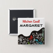 decoratieve keukengerei voor sierdoeleinden - labe vierkante button 5,1 cm (Voorkant /achterkant)