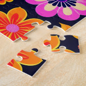 Decoratieve kleurrijke bloemen legpuzzel (Zijkant)