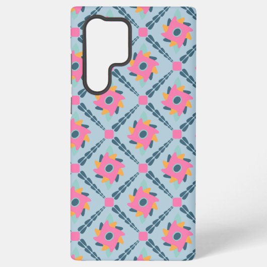 Decoratieve kleurrijke tegel samsung galaxy hoesje (Achterkant)