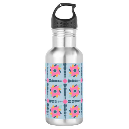 Decoratieve kleurrijke tegel waterfles (Voorkant)