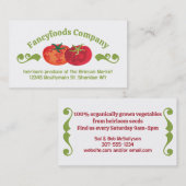 Decoratieve kleurrijke tomaten chef catering visitekaartje (Voorkant / Achterkant)