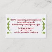 Decoratieve kleurrijke tomaten chef catering visitekaartje (Achterkant)