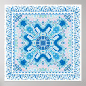 Decoratieve kleurrijke versiering op witte achterg poster (Voorkant)