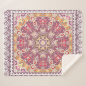 Decoratieve kleurrijke versiering op witte achterg sherpa deken (Voorkant (horizontaal))