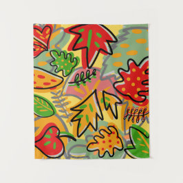 Decoratieve kleurrijke waterverf natuur groen wandkleed