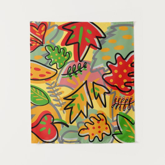 Decoratieve kleurrijke waterverf natuur groen wandkleed (Voorkant)