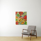 Decoratieve kleurrijke waterverf natuur groen wandkleed (In situ)