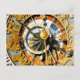 Decoratieve klok in Oslo City Hall Briefkaart