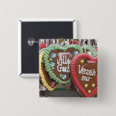 Decoratieve koekjes voor ontbijtkoek vierkante button 5,1 cm (Voorkant /achterkant)