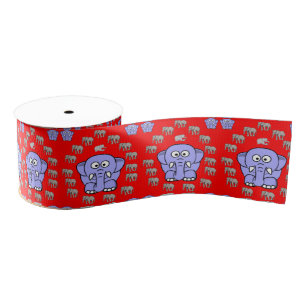 decoratieve koolstofolifanten grosgrain lint