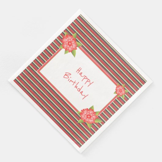 Decoratieve koraalbloem geaccentreerd servet (Hoek)