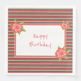 Decoratieve koraalbloem geaccentreerd servet