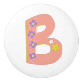 Decoratieve koraalletter B monogrammatisch handvat Keramische Knop