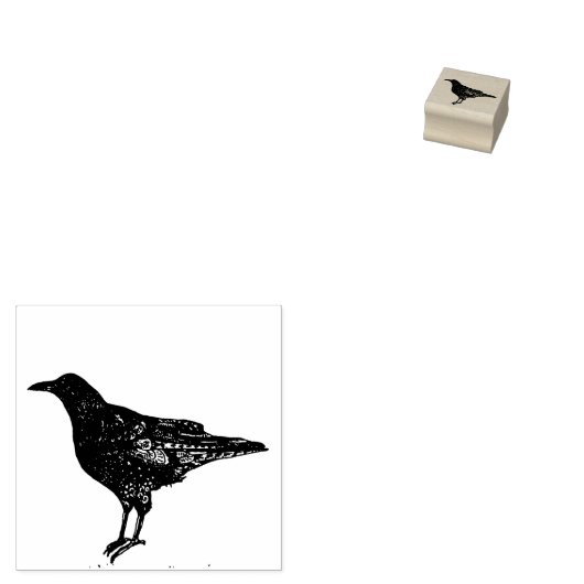 Decoratieve kraai rubberstempel (Gestempeld)