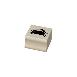 Decoratieve krab 1 Inch Rubber Stamp Rubberstempel