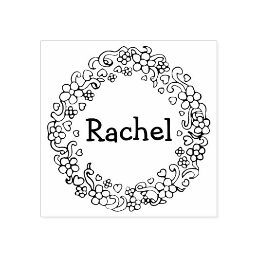 Decoratieve krans typografische naam tekststempel rubberstempel (Afrduk)