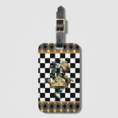  decoratieve kroon en Roos Bagagelabel (Voorkant (verticaal))