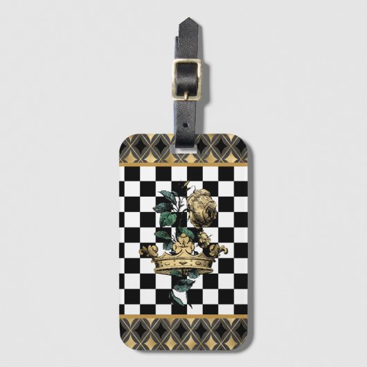  decoratieve kroon en Roos Bagagelabel (Voorkant (verticaal))