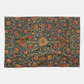Decoratieve Kunst Bloemen Wijnstok Roze Groen Theedoek (Horizontaal)