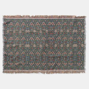  decoratieve kunst bloemmotief blauw roze deken