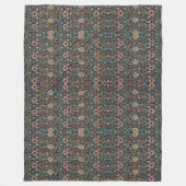  decoratieve kunst bloemmotief blauw roze fleece deken (Voorkant)