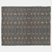  decoratieve kunst bloemmotief blauw roze fleece deken (Voorkant (Horizontaal))