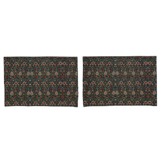 decoratieve kunst bloemmotief blauw roze kussensloop