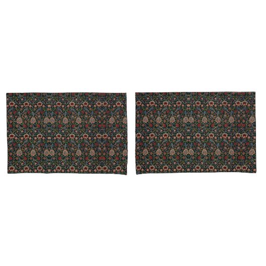 decoratieve kunst bloemmotief blauw roze kussensloop (Voorkant-Set)
