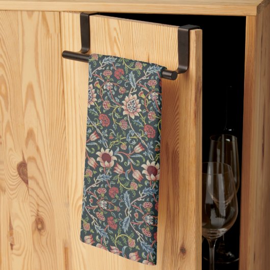 decoratieve kunst bloemmotief blauw roze theedoek (Derde Gevouwen)