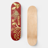 Decoratieve kunst Gouden Vogel Boom van het Leven  Persoonlijk Skateboard (Voorkant)