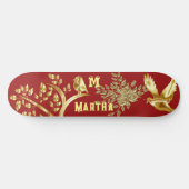 Decoratieve kunst Gouden Vogel Boom van het Leven  Persoonlijk Skateboard (Horizontaal)