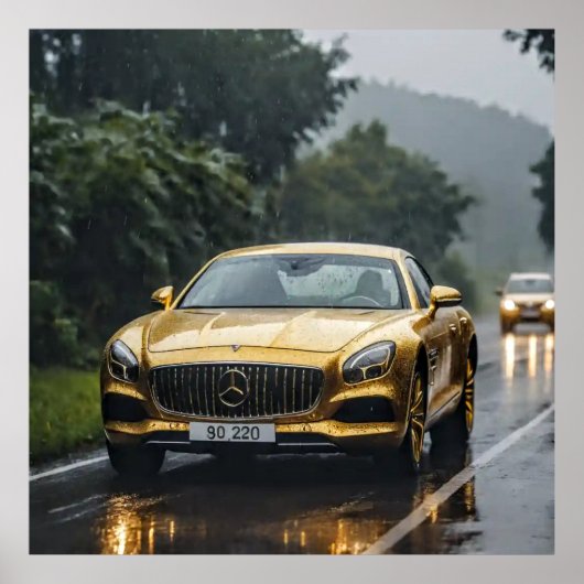 Decoratieve kunst - Rijden in de regen #2 Poster (Voorkant)