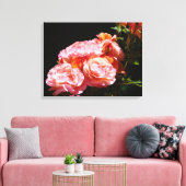 Decoratieve kunstdrukken Roze Rozen Canvas Afdruk (Insitu (Woonkamer))