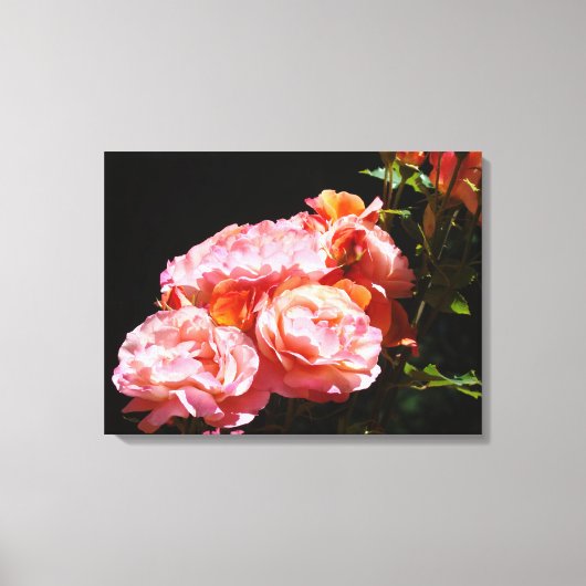Decoratieve kunstdrukken Roze Rozen Canvas Afdruk (Voorkant)