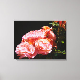 Decoratieve kunstdrukken Roze Rozen Canvas Afdruk