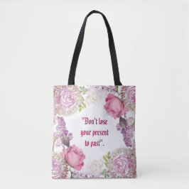 Decoratieve kunstroze roze Lila bloem  Flora Tote Bag